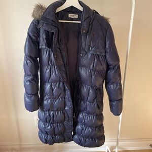 Vintage blue-purple winter puffer jacket